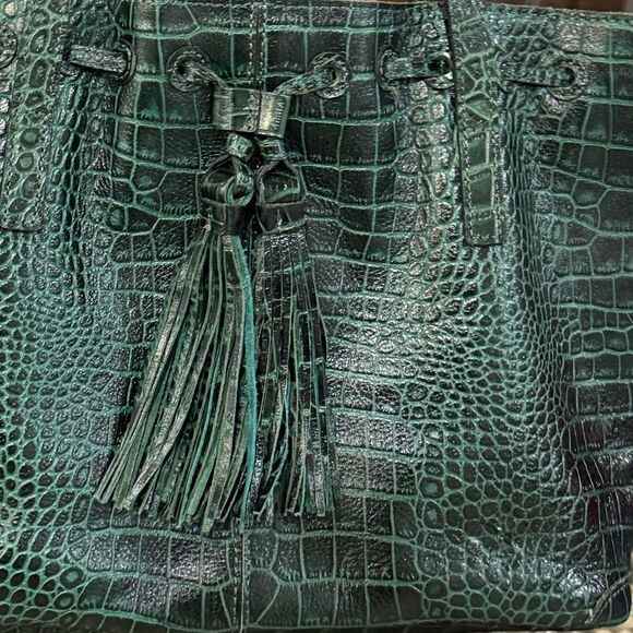 Patricia Nash 10th Anniversary Limited Edition Vintage Green Croc Leather Bag - Picture 15 of 16